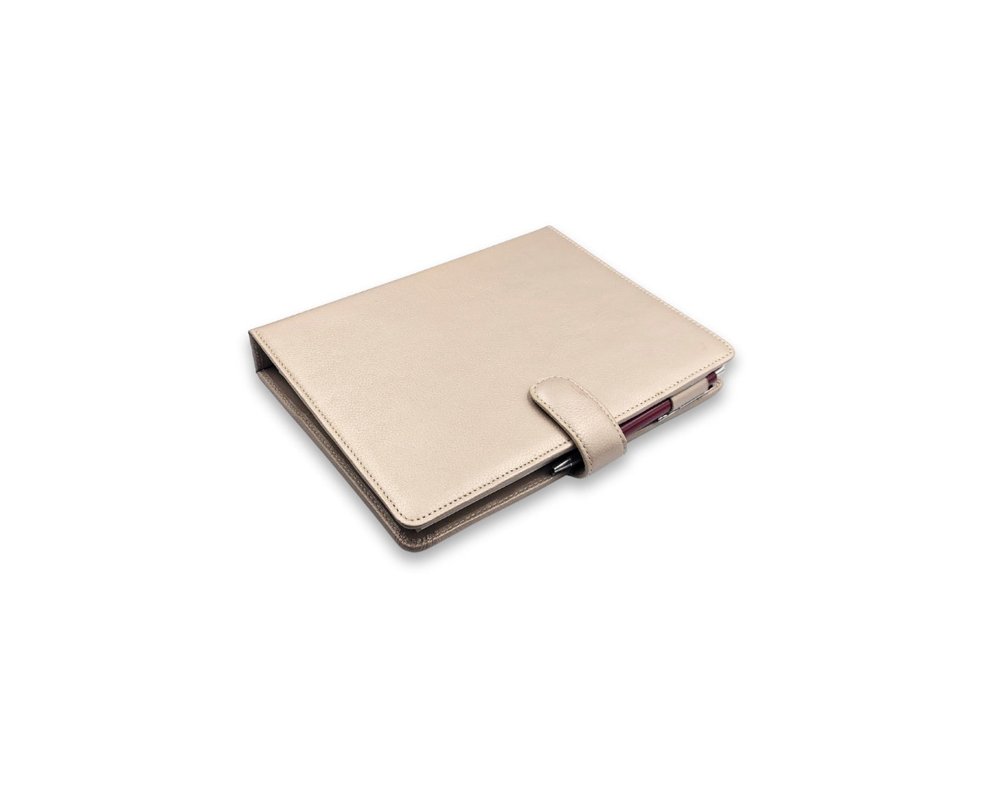 Luxury Full Grain Leather A5 Planner Binder - Champagne