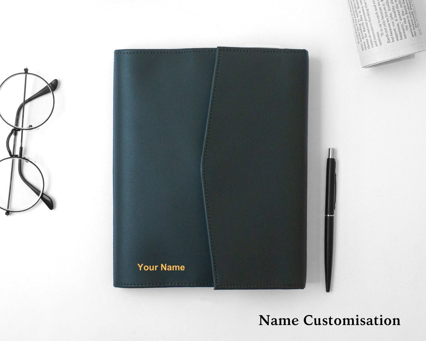 Executive Leather Diary - Army Green (With your name Customisation)