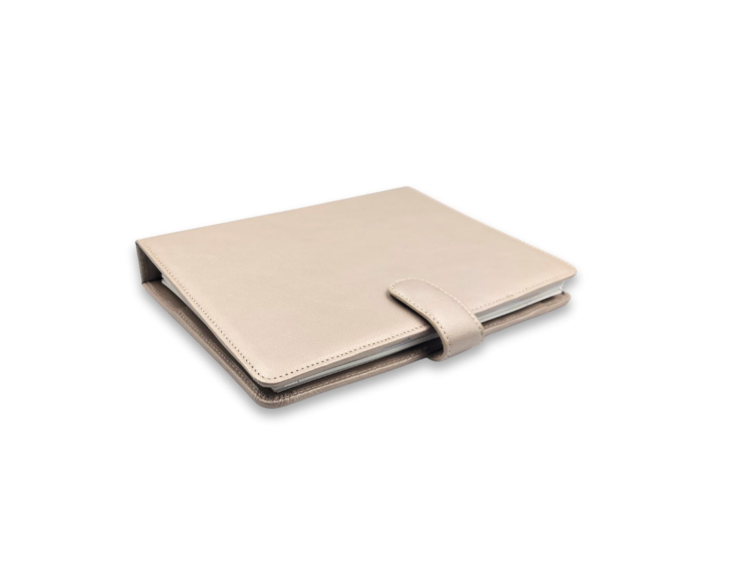 Luxury Full Grain Leather A5 Planner Binder - Champagne