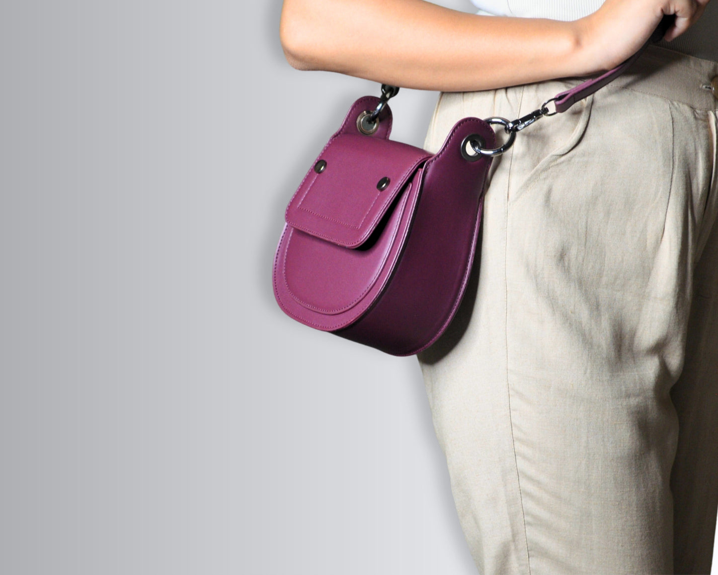 Adriana Cross Body and Shoulder Ladies Bag - Wine
