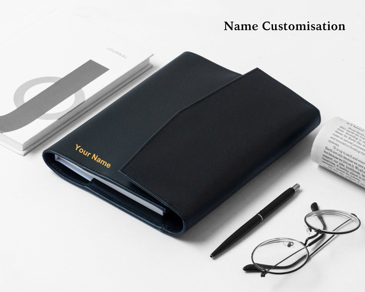 Executive Leather Diary - Black (With your Name Customisation)