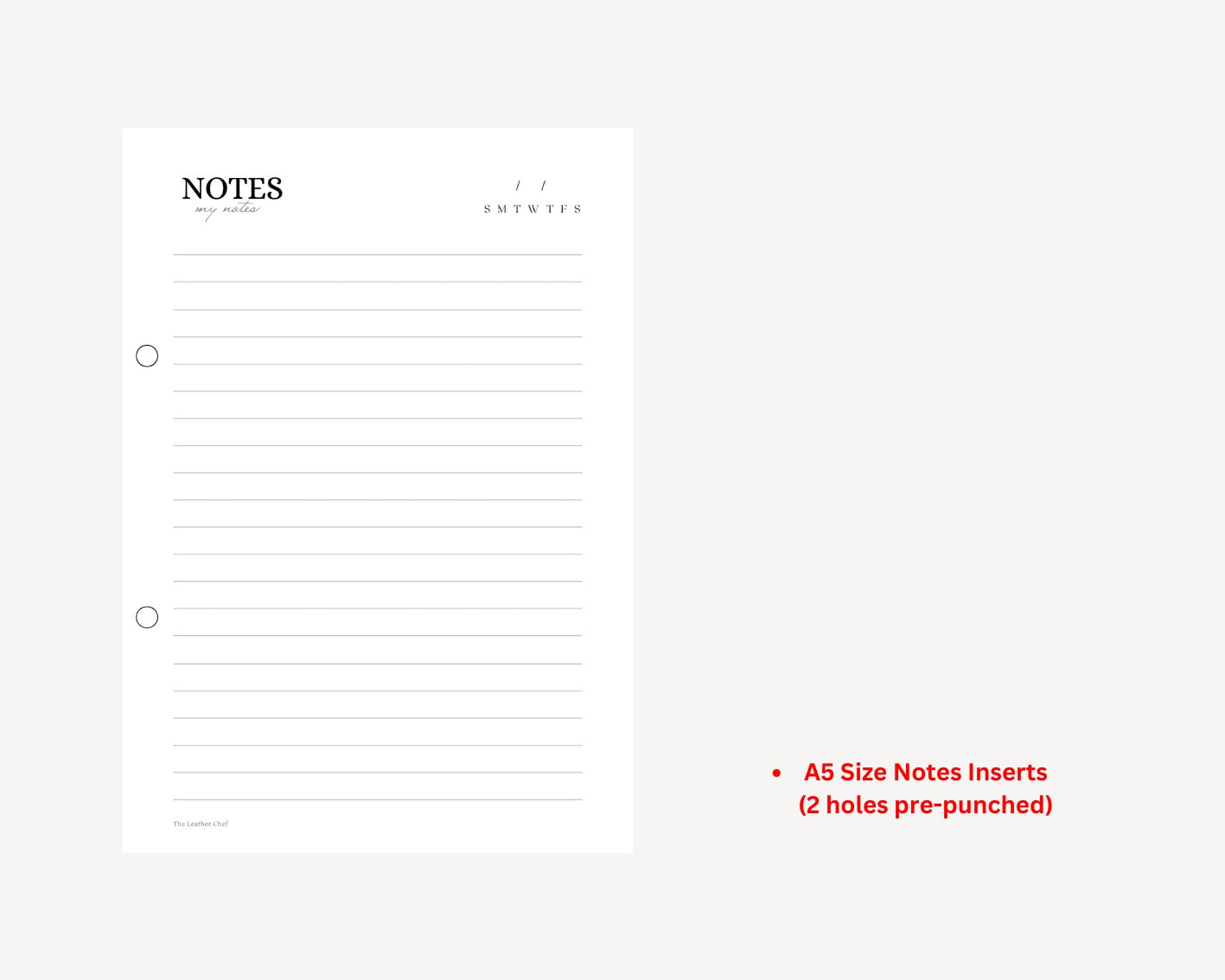 Luxury Full Grain Leather A5 Planner Binder - Champagne