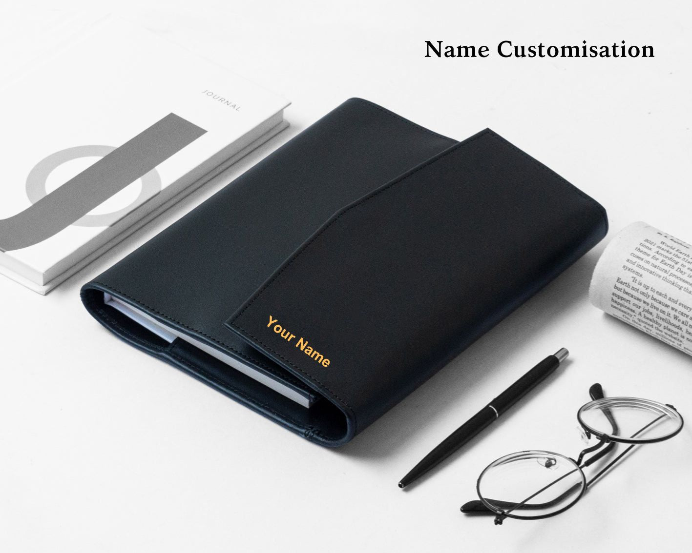 Executive Leather Diary - Black (With your Name Customisation)