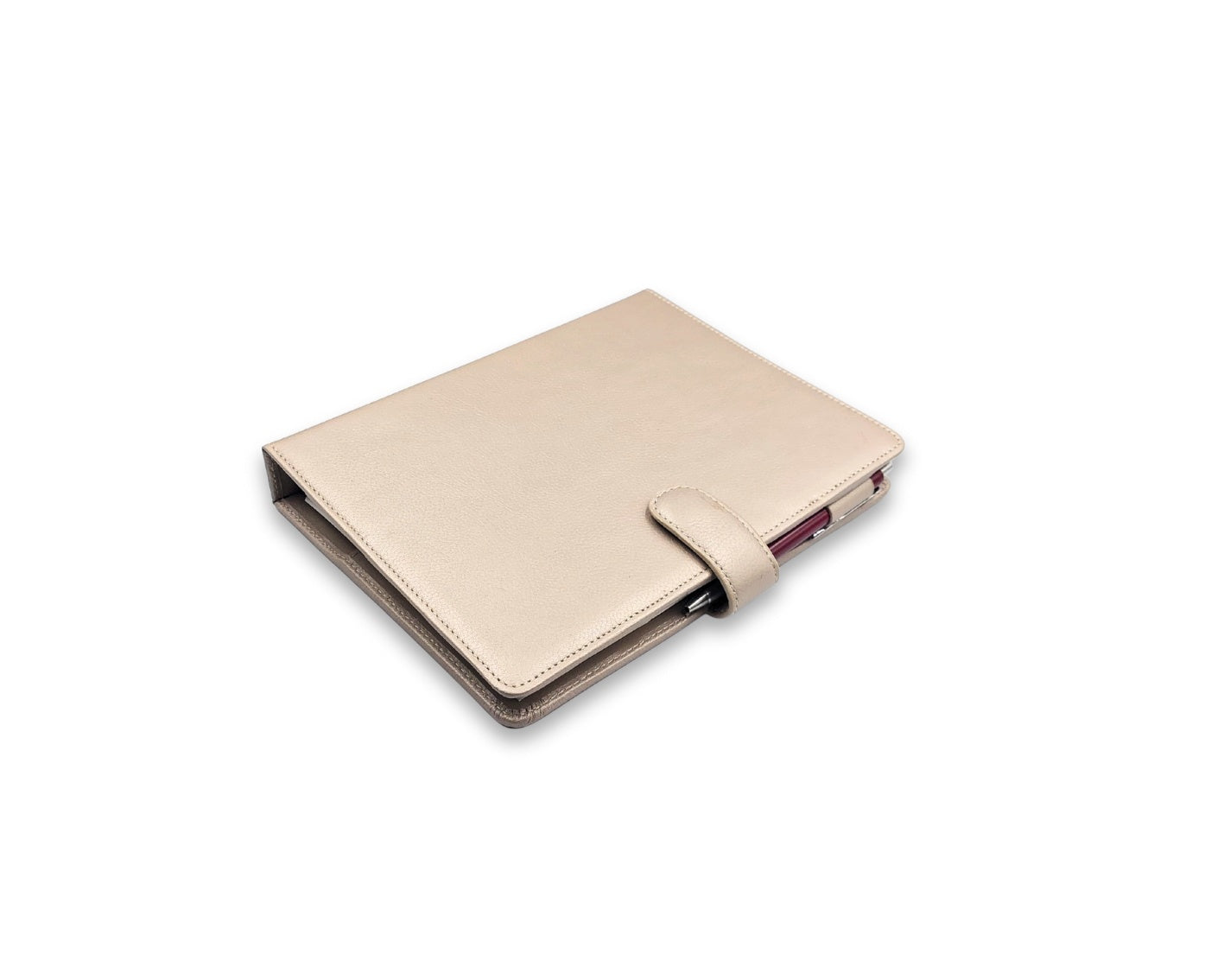 Luxury Full Grain Leather A5 Planner Binder - Champagne