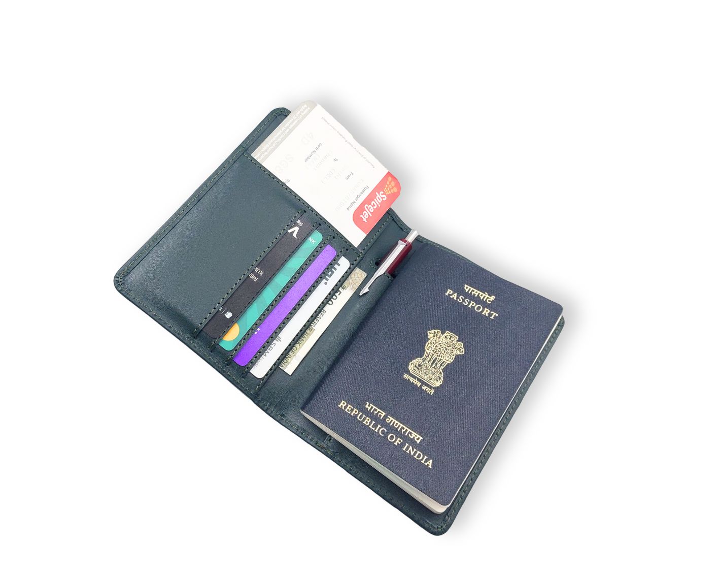 Ashoka Elite Passport Wallet - Green (With Your Name Customisation)