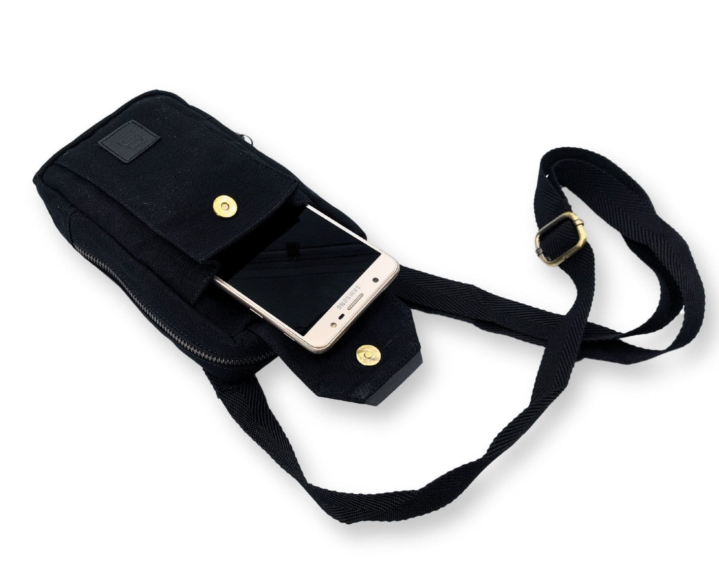 City Sling Bag - Black (Canvas + Leather)