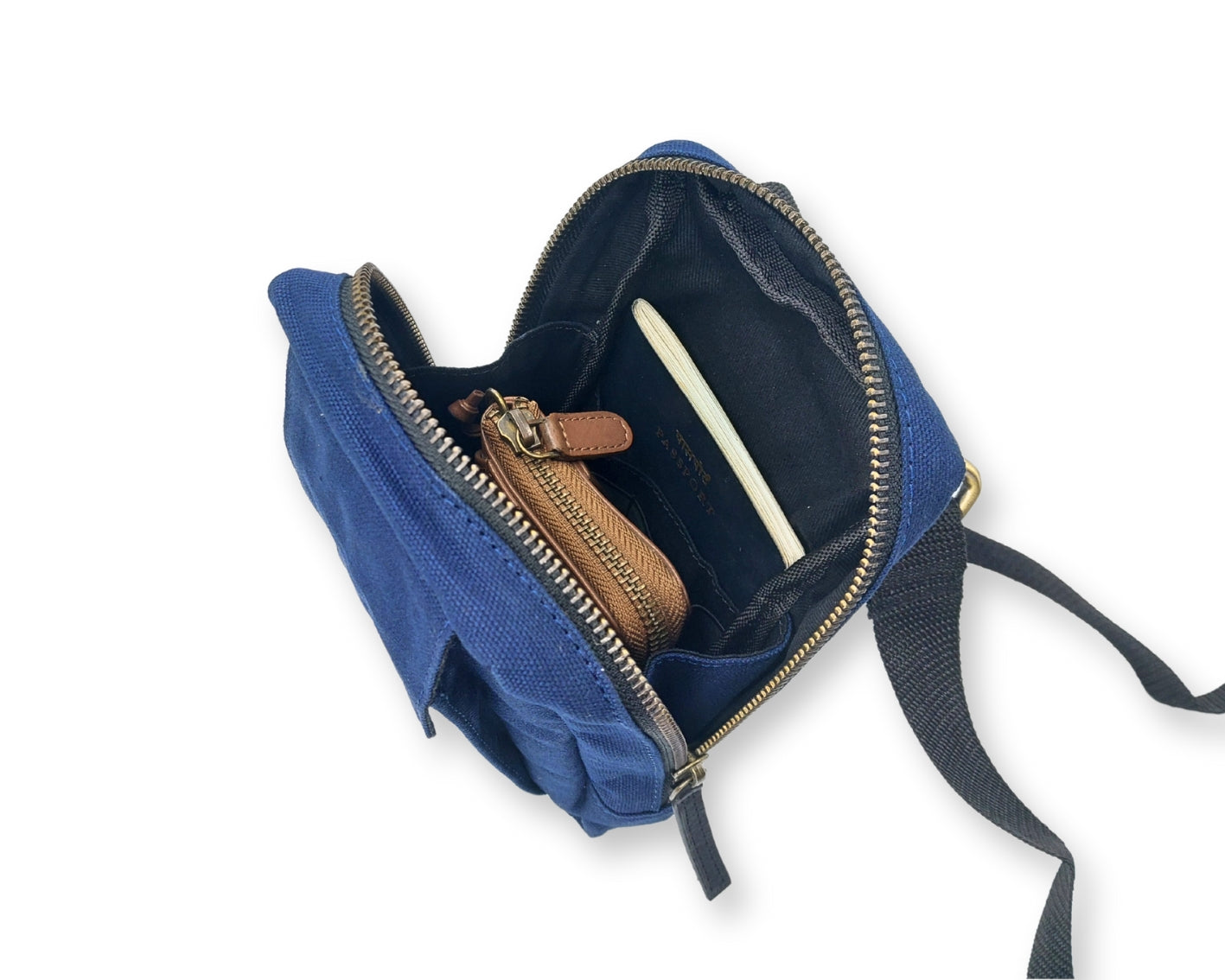 City Sling Bag - Blue (Canvas + Leather)