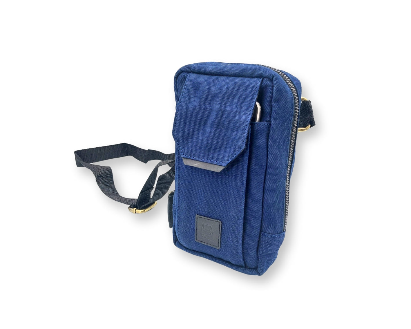 City Sling Bag - Blue (Canvas + Leather)