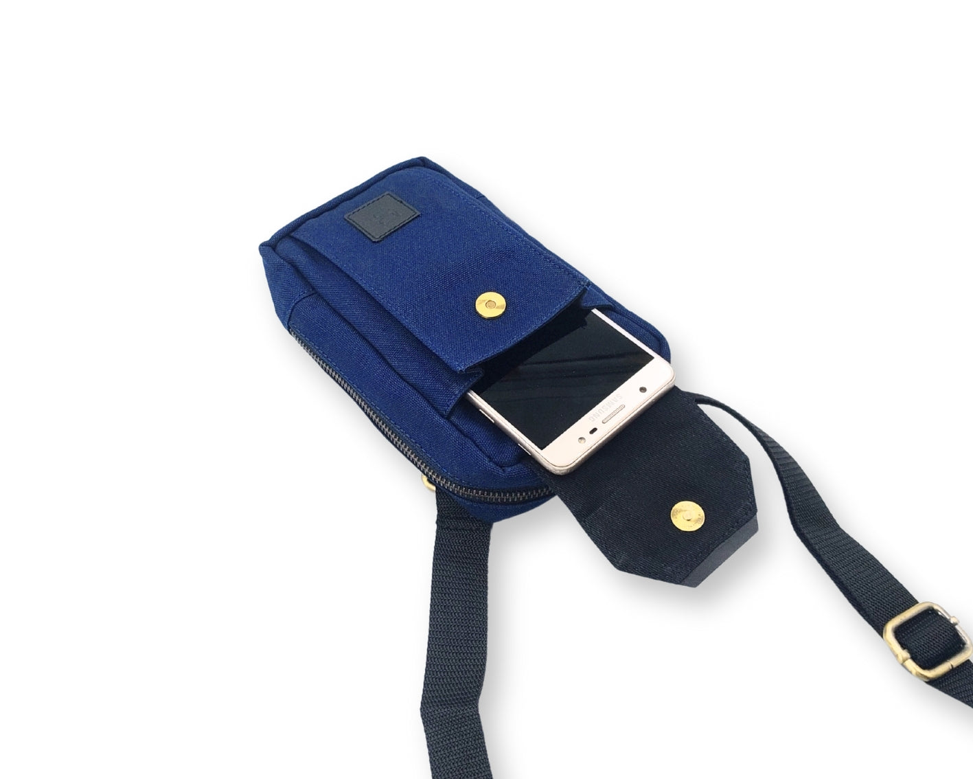 City Sling Bag - Blue (Canvas + Leather)