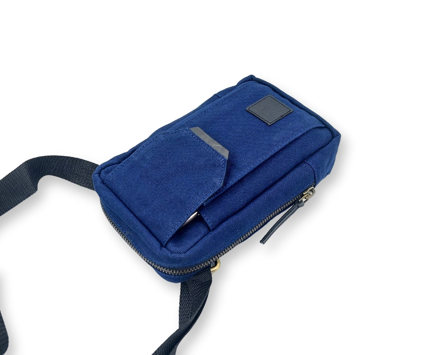 City Sling Bag - Blue (Canvas + Leather)
