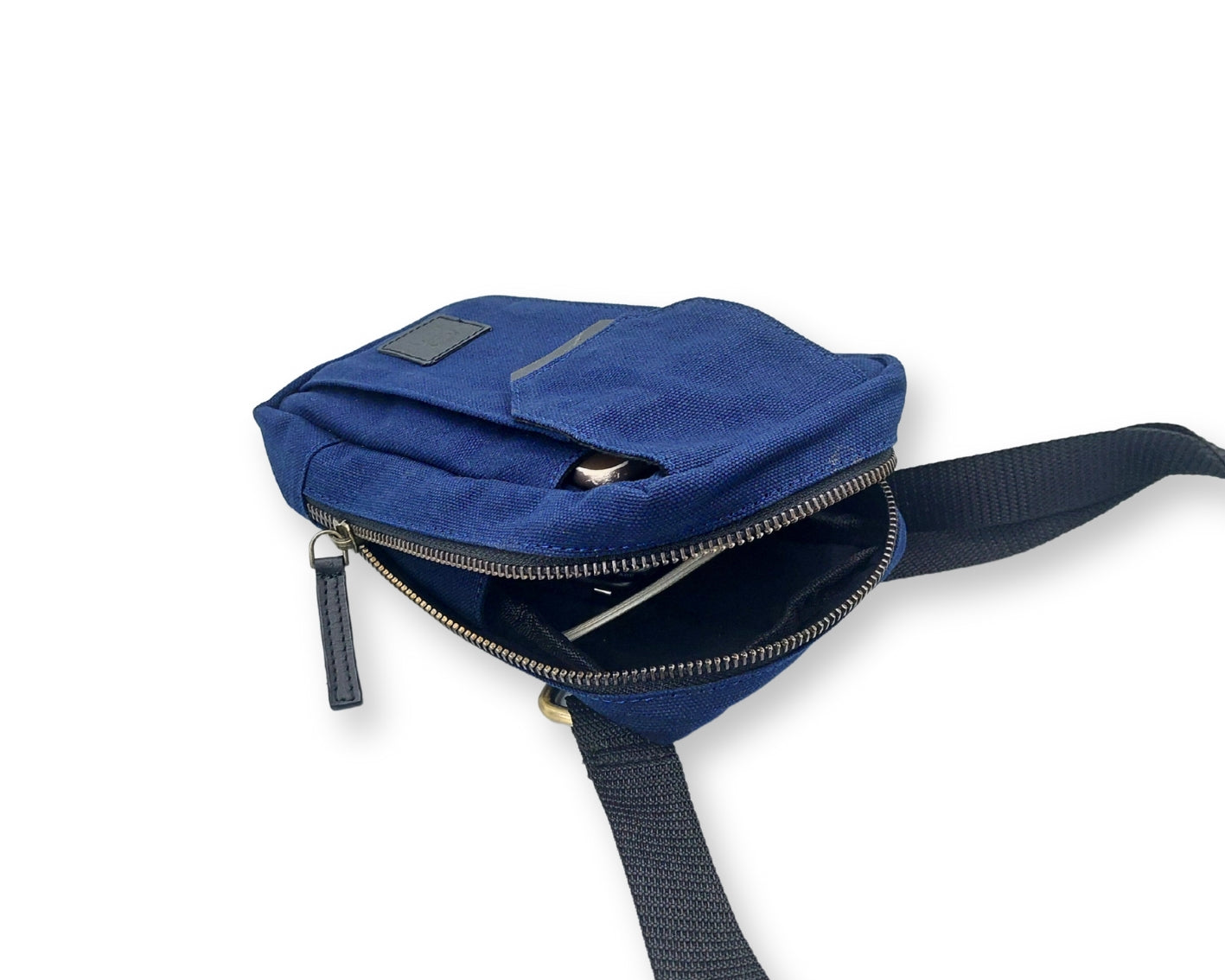 City Sling Bag - Blue (Canvas + Leather)