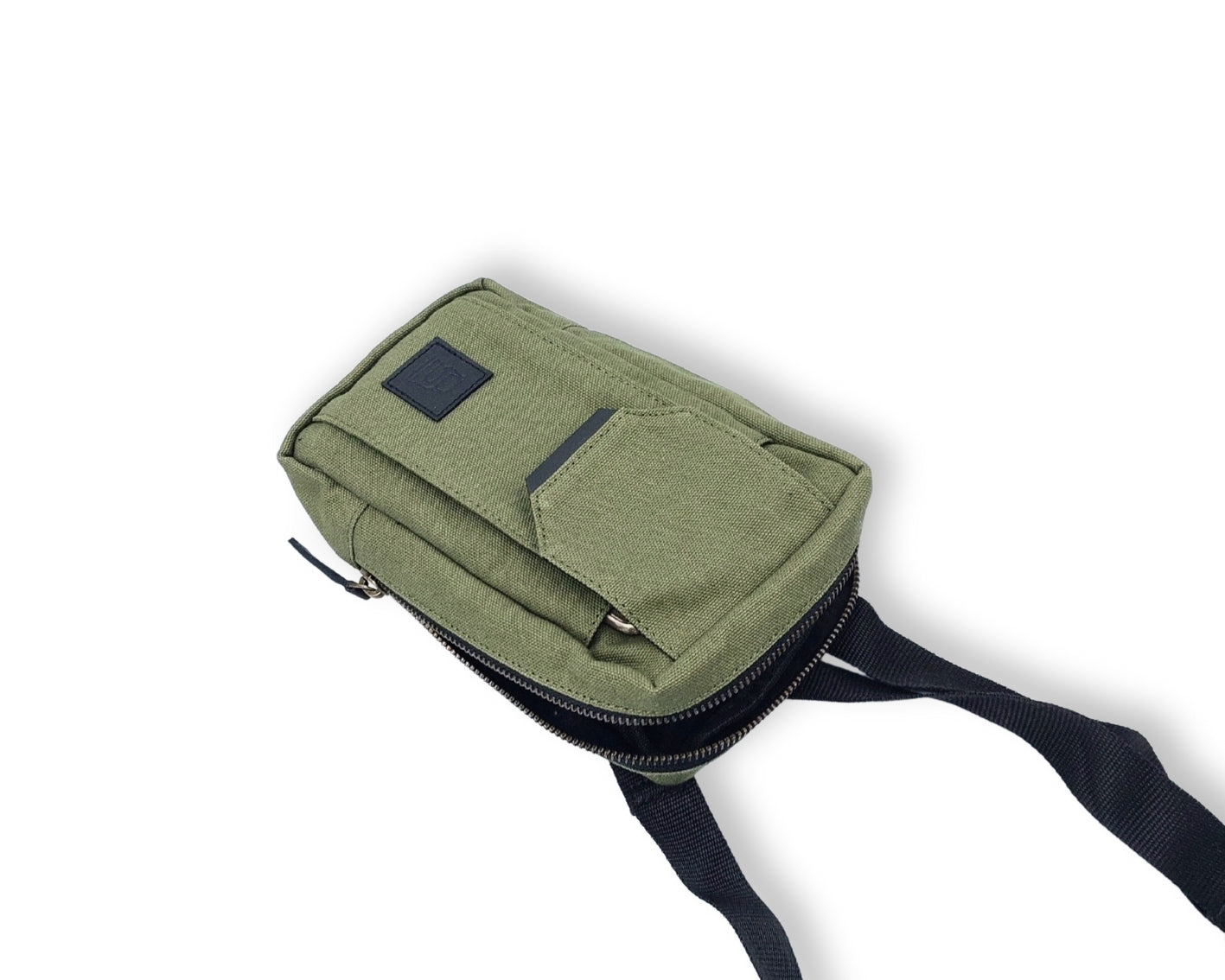 City Sling Bag - Olive (Canvas + Leather)