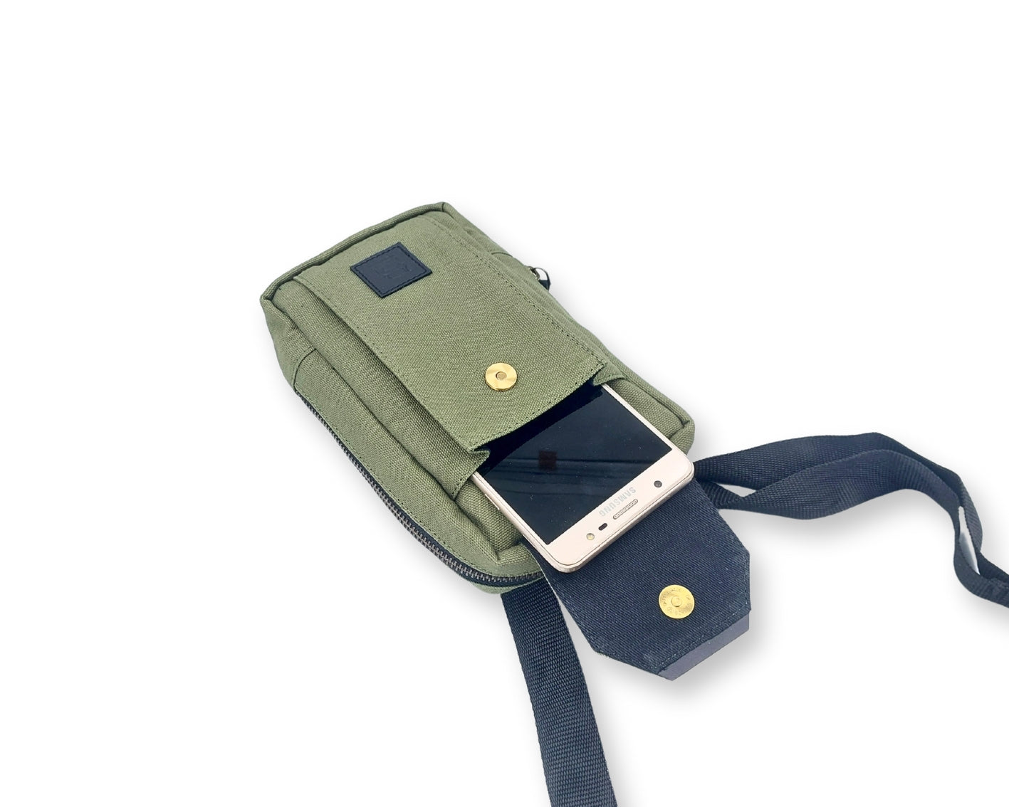 City Sling Bag - Olive (Canvas + Leather)