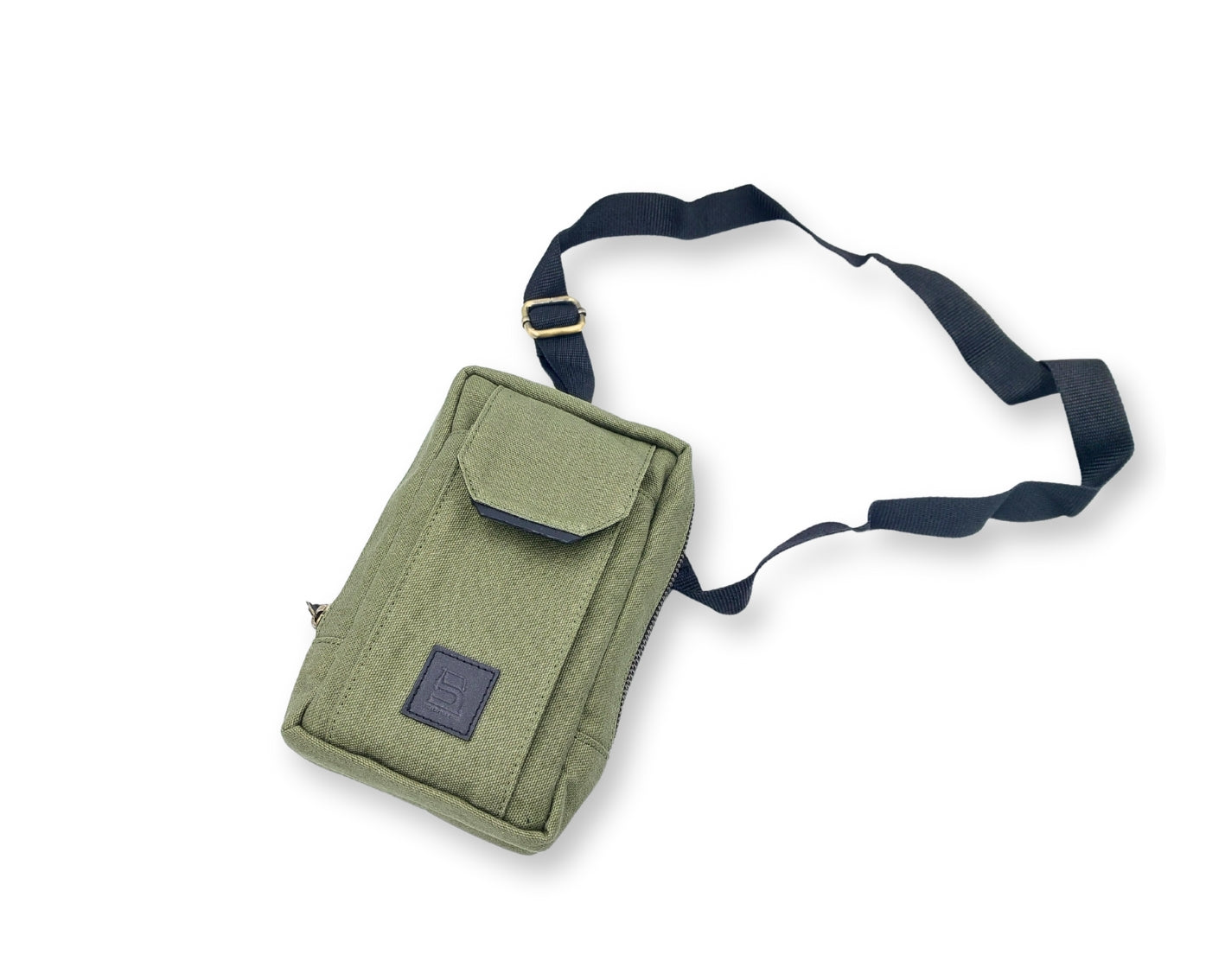 City Sling Bag - Olive (Canvas + Leather)