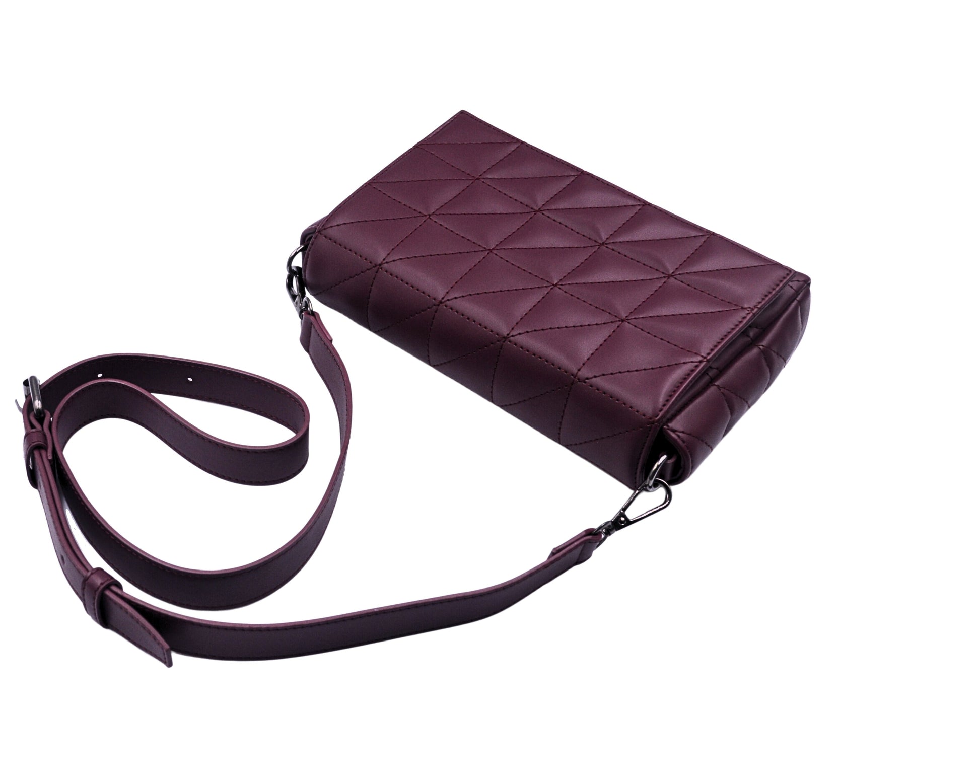 Elina Quilted Sling Bag - WINE