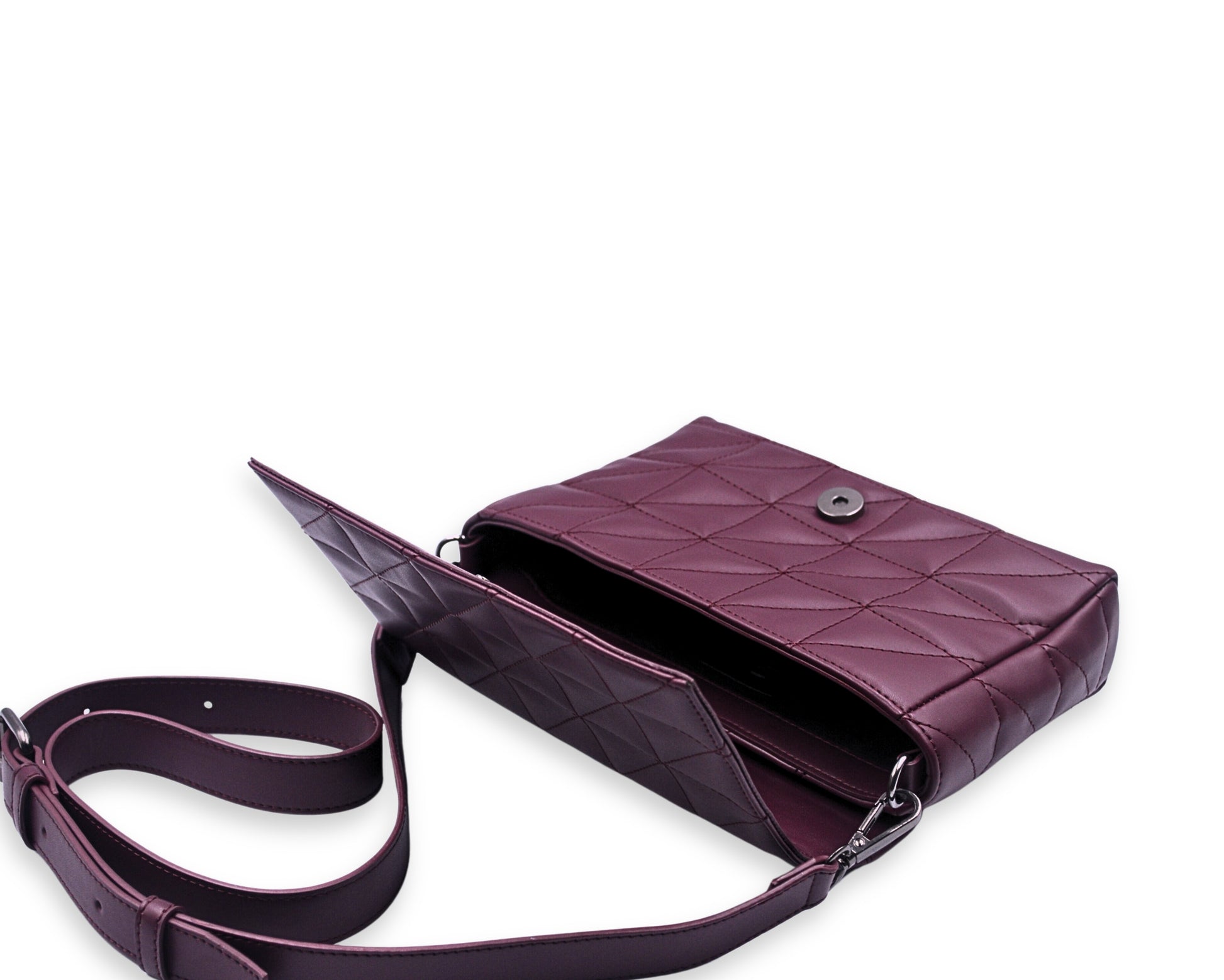 Elina Quilted Sling Bag - WINE