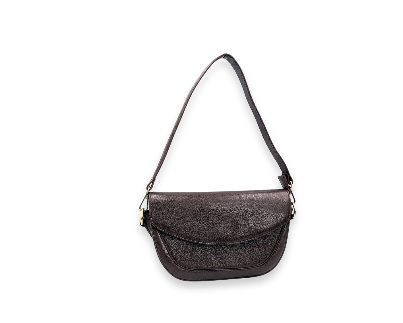 Luna Curve Crossbody – Dual Strap Leather Sling Bag for Women - Chocolate Brown