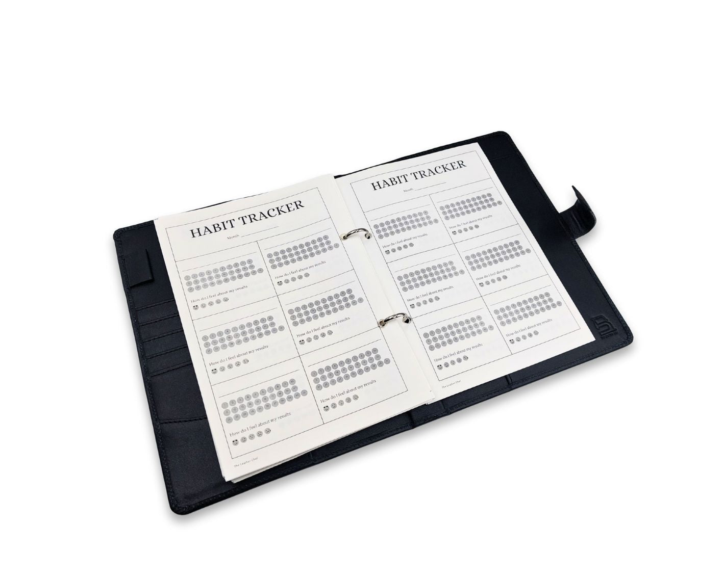 Luxury Full Grain Leather A5 Planner Binder - Black