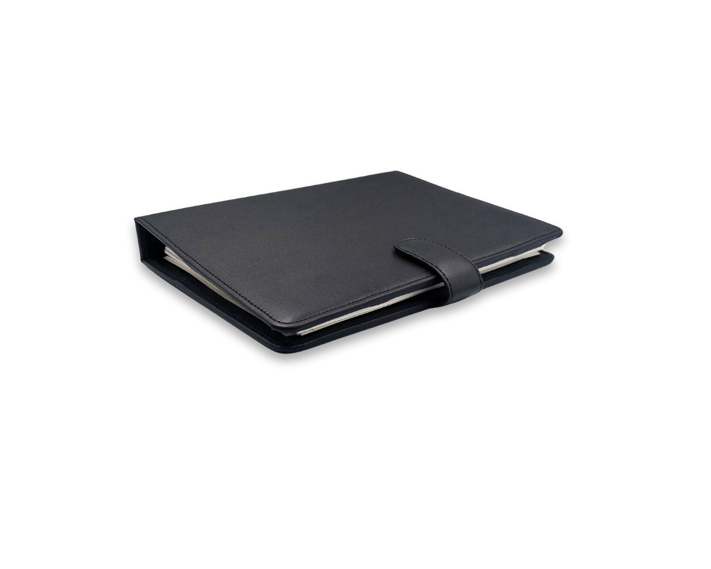 Luxury Full Grain Leather A5 Planner Binder - Black