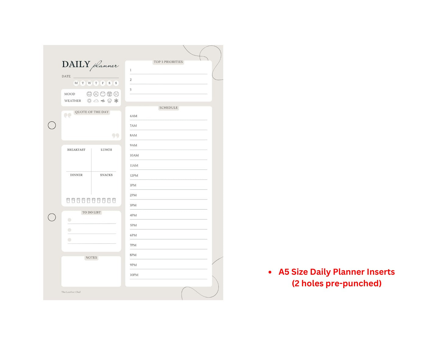 Luxury Full Grain Leather A5 Planner Binder - Brown