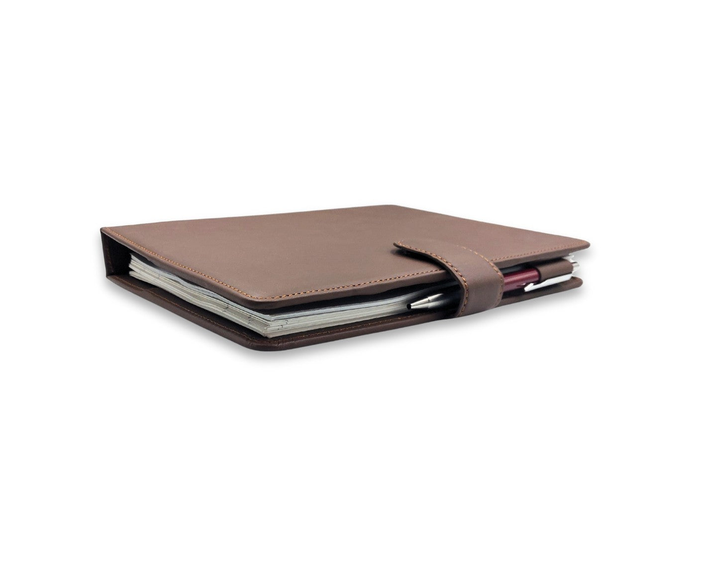 Luxury Full Grain Leather A5 Planner Binder - Brown