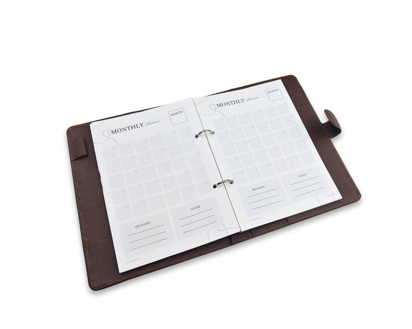 Luxury Full Grain Leather A5 Planner Binder - Brown