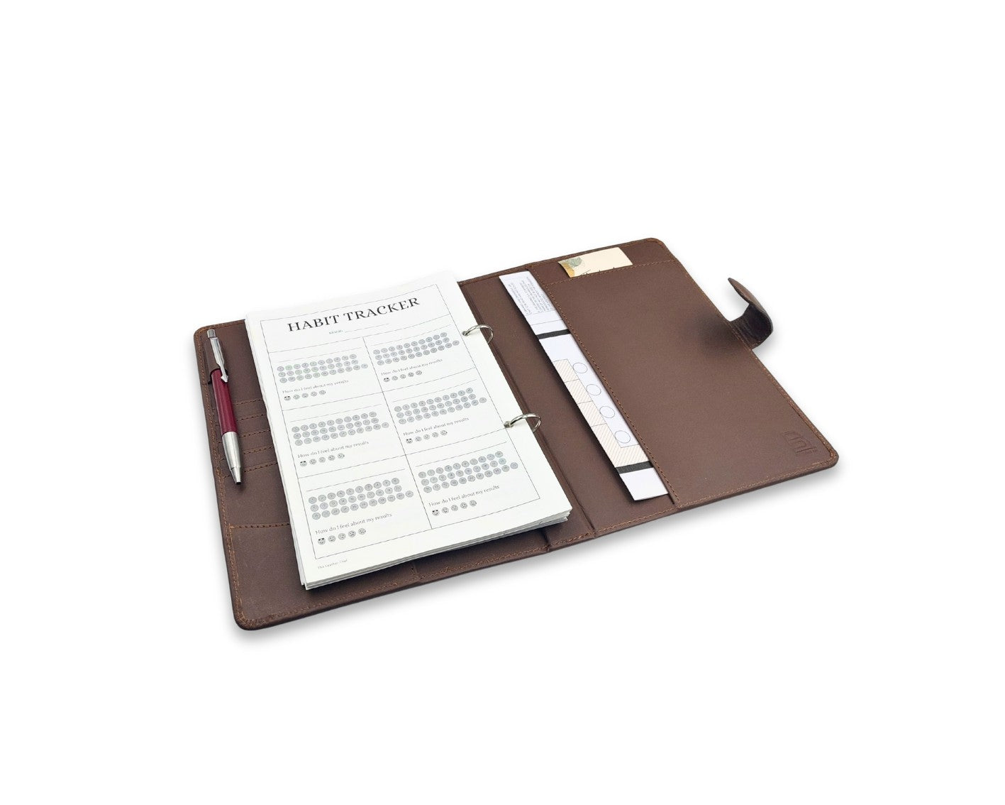 Luxury Full Grain Leather A5 Planner Binder - Brown