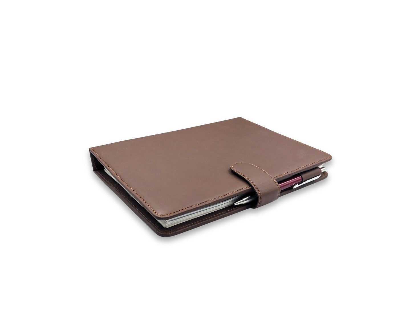 Luxury Full Grain Leather A5 Planner Binder - Brown