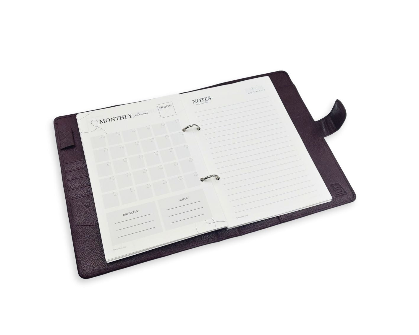 Luxury Full Grain Leather A5 Planner Binder - Wine
