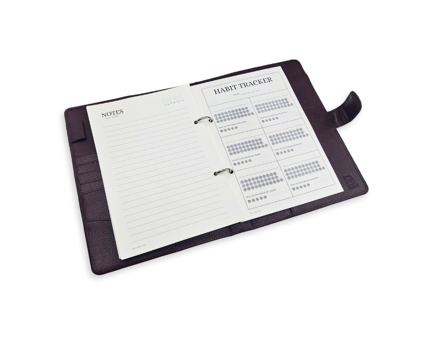 Luxury Full Grain Leather A5 Planner Binder - Wine