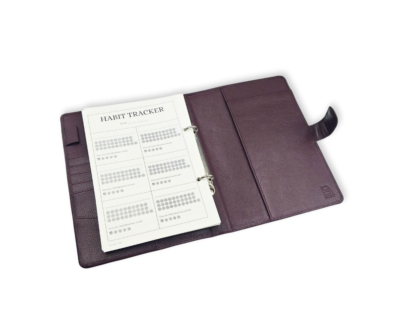 Luxury Full Grain Leather A5 Planner Binder - Wine
