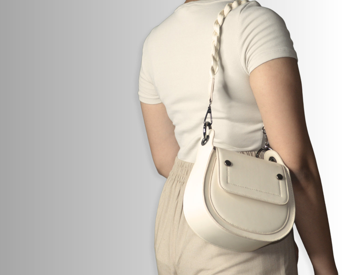 Adriana Cross Body and Shoulder Ladies Bag - Ivory