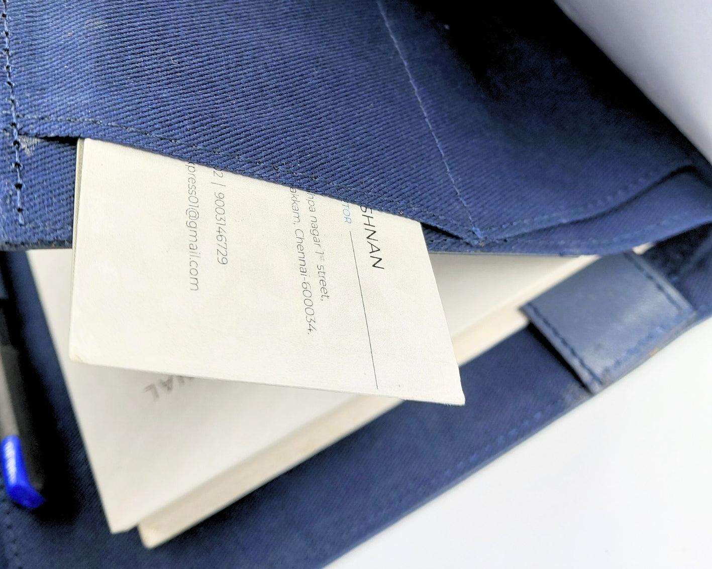 OrbitNote – Leather Diary with Organizer Pockets - Blue