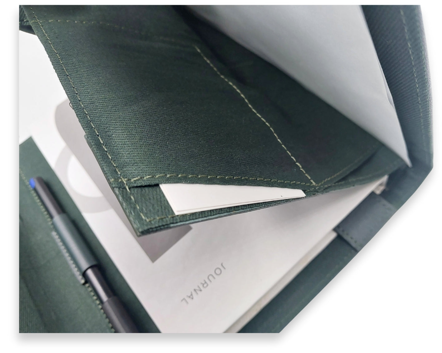 OrbitNote – Leather Diary with Organizer Pockets - Green