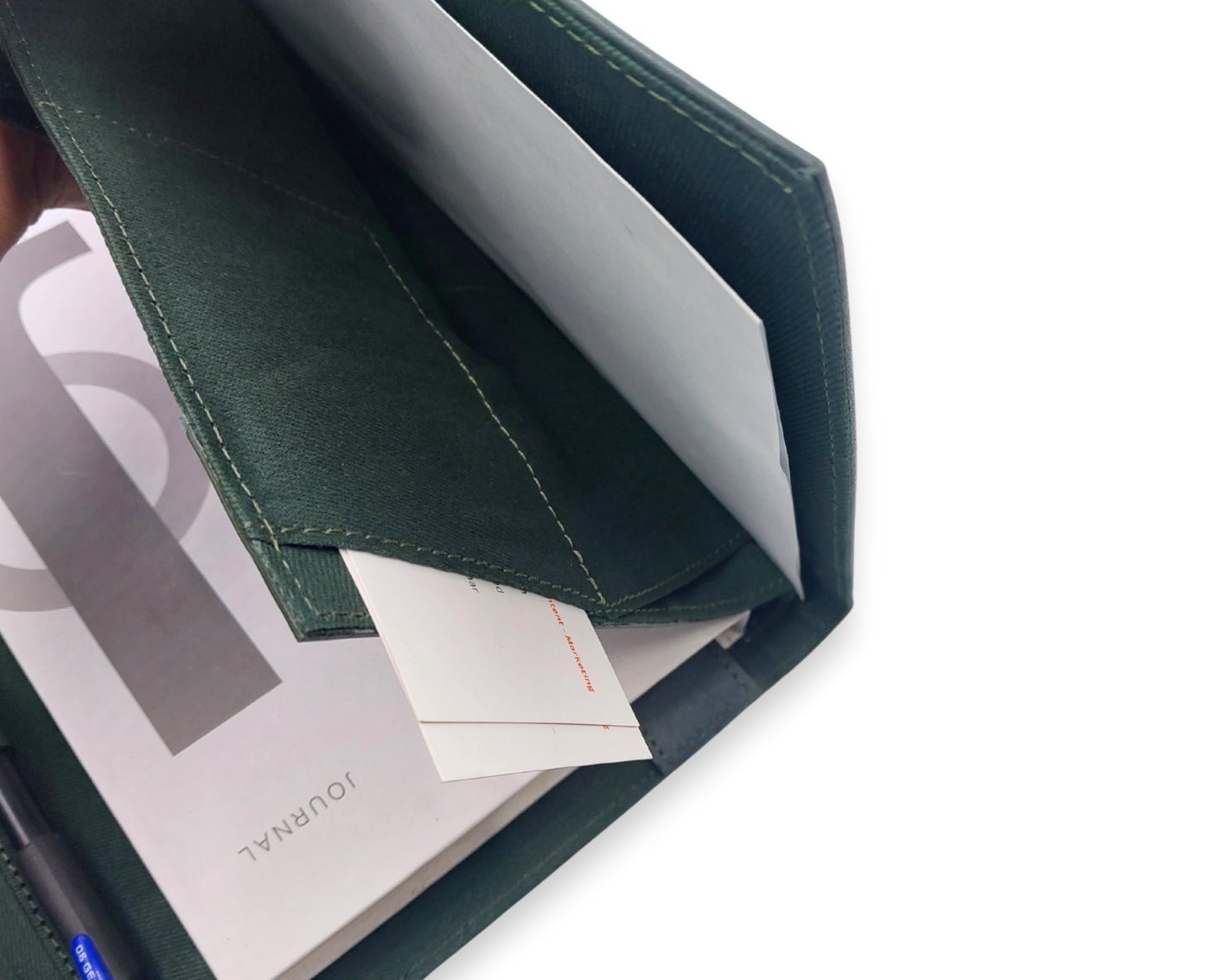 OrbitNote – Leather Diary with Organizer Pockets - Green