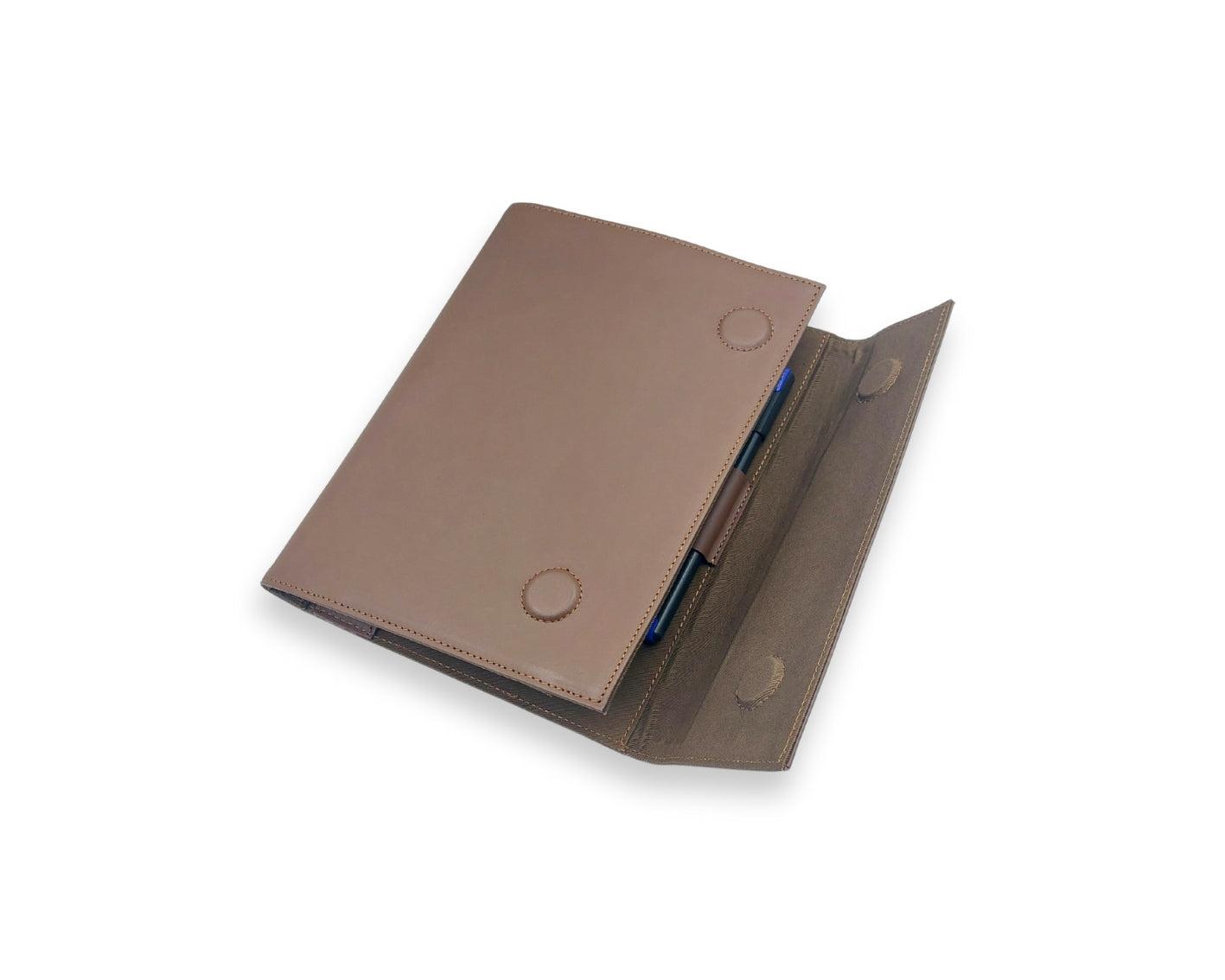 OrbitNote – Leather Diary with Organizer Pockets - Tan