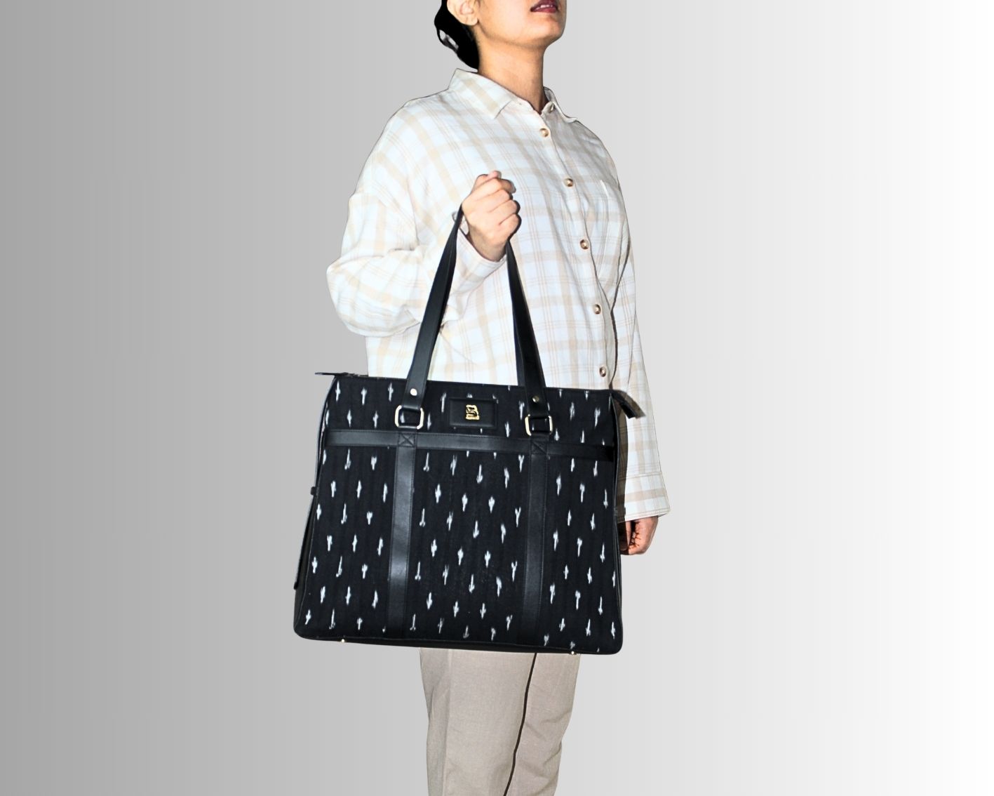 Soho Ikat Tote – Elegant Leather Tote for Women | Office & Everyday Use