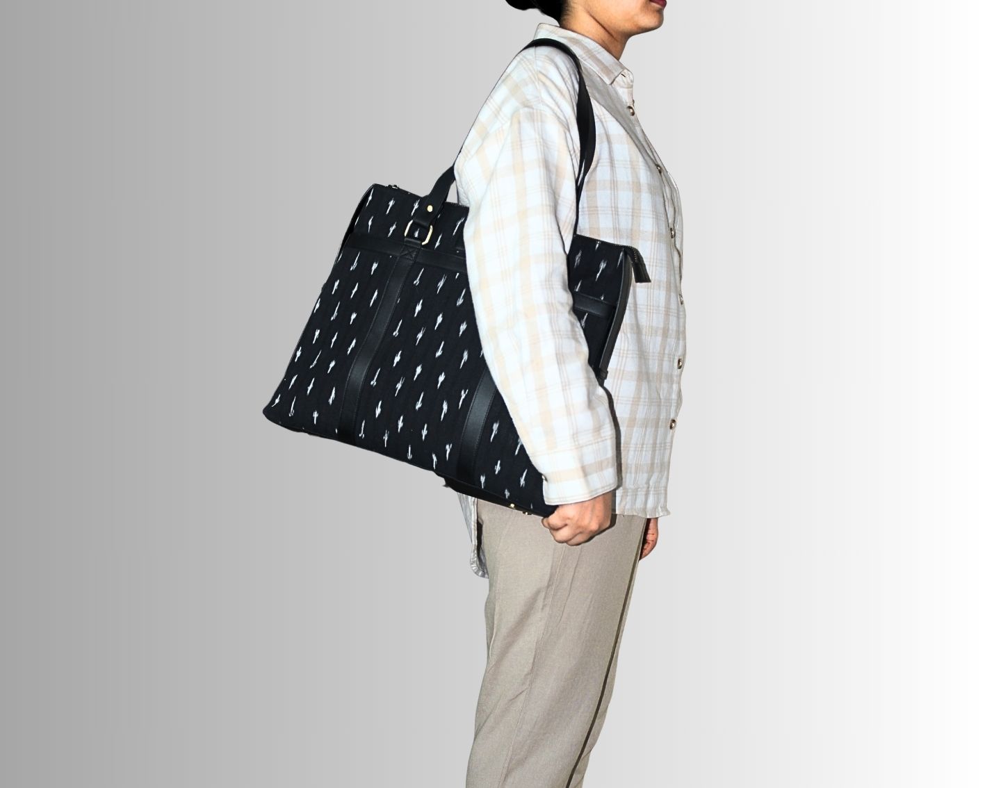 Soho Ikat Tote – Elegant Leather Tote for Women | Office & Everyday Use