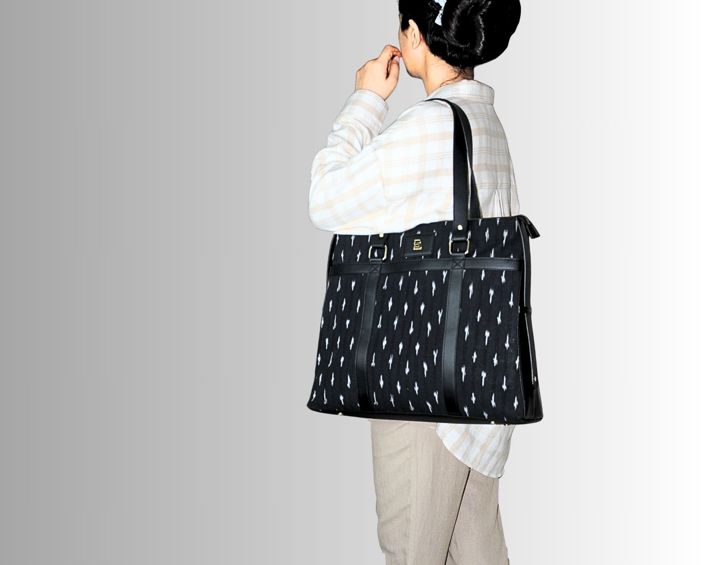 Soho Ikat Tote – Elegant Leather Tote for Women | Office & Everyday Use