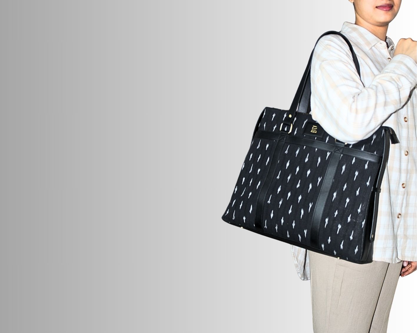 Soho Ikat Tote – Elegant Leather Tote for Women | Office & Everyday Use