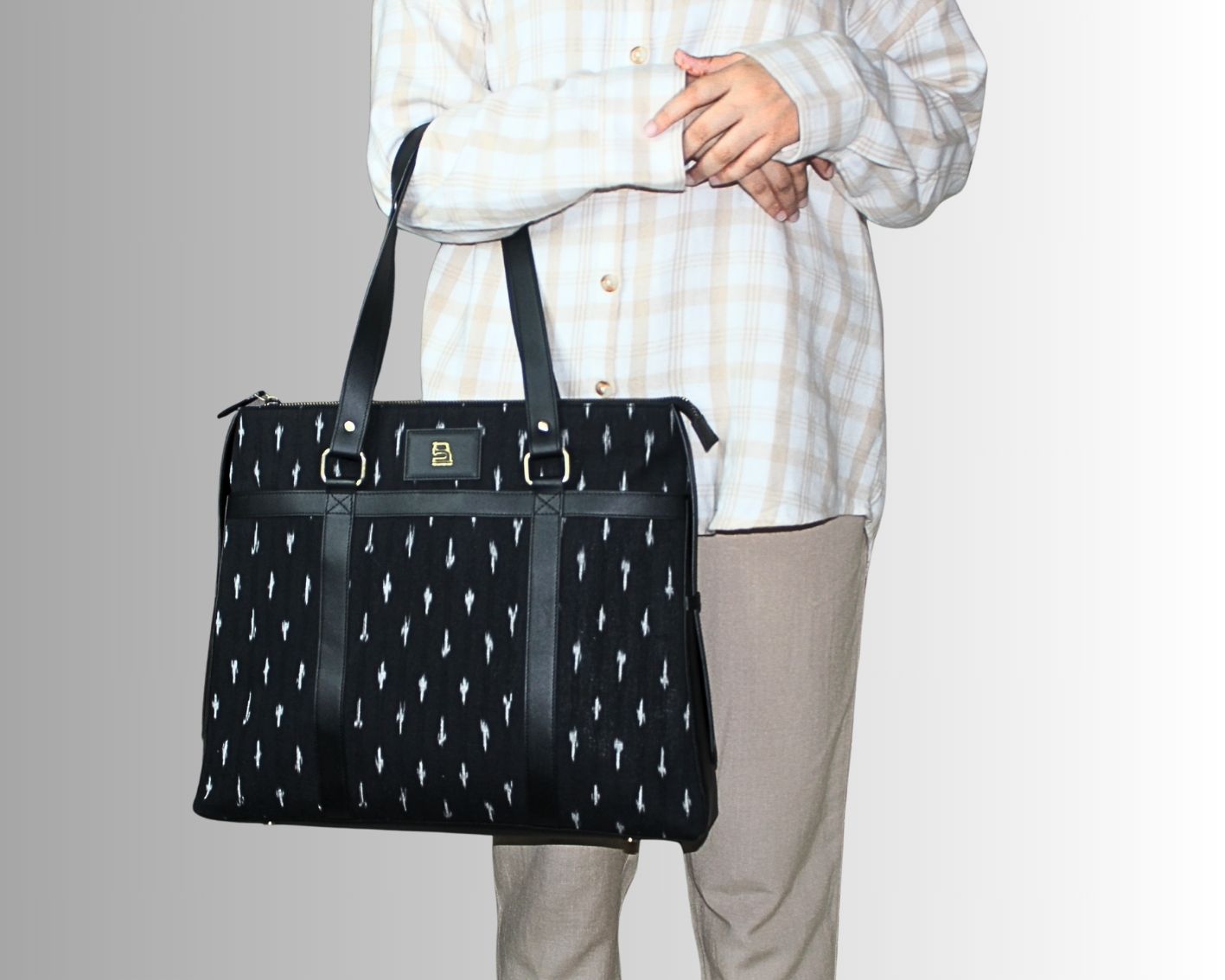 Soho Ikat Tote – Elegant Leather Tote for Women | Office & Everyday Use