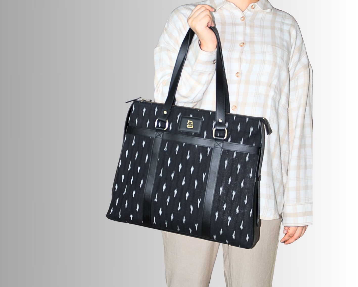 Soho Ikat Tote – Elegant Leather Tote for Women | Office & Everyday Use