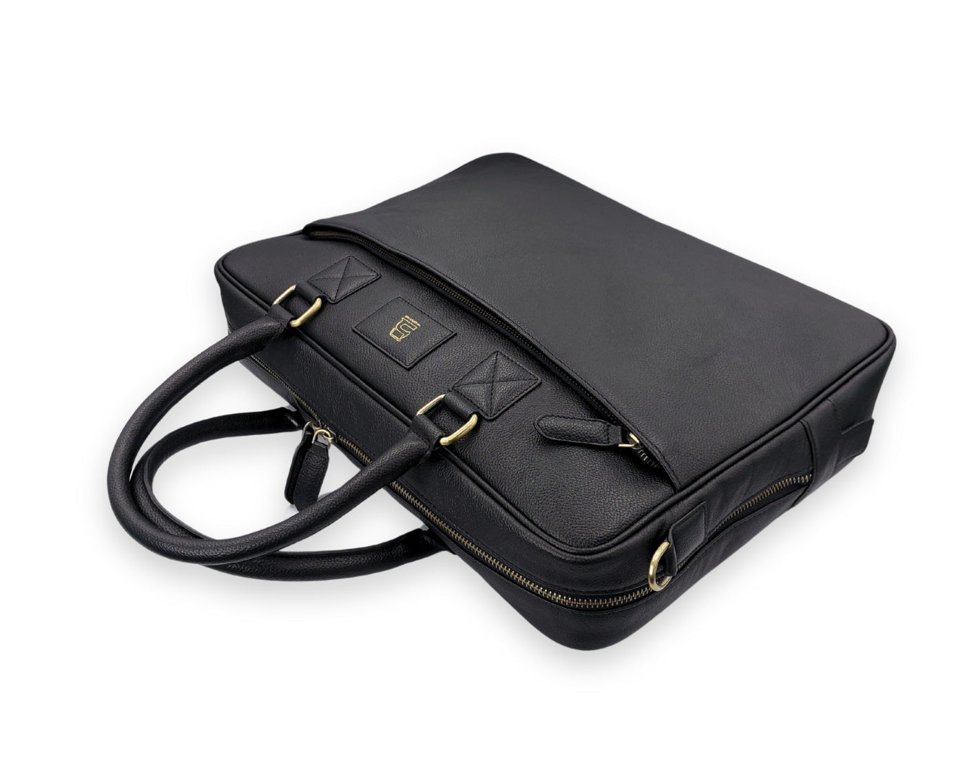 Stride Leather Laptop Bag - Black