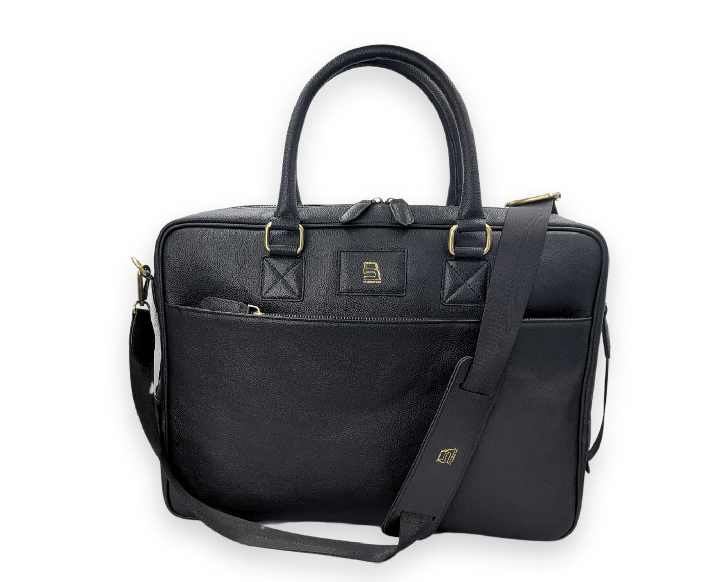 Stride Leather Laptop Bag - Black