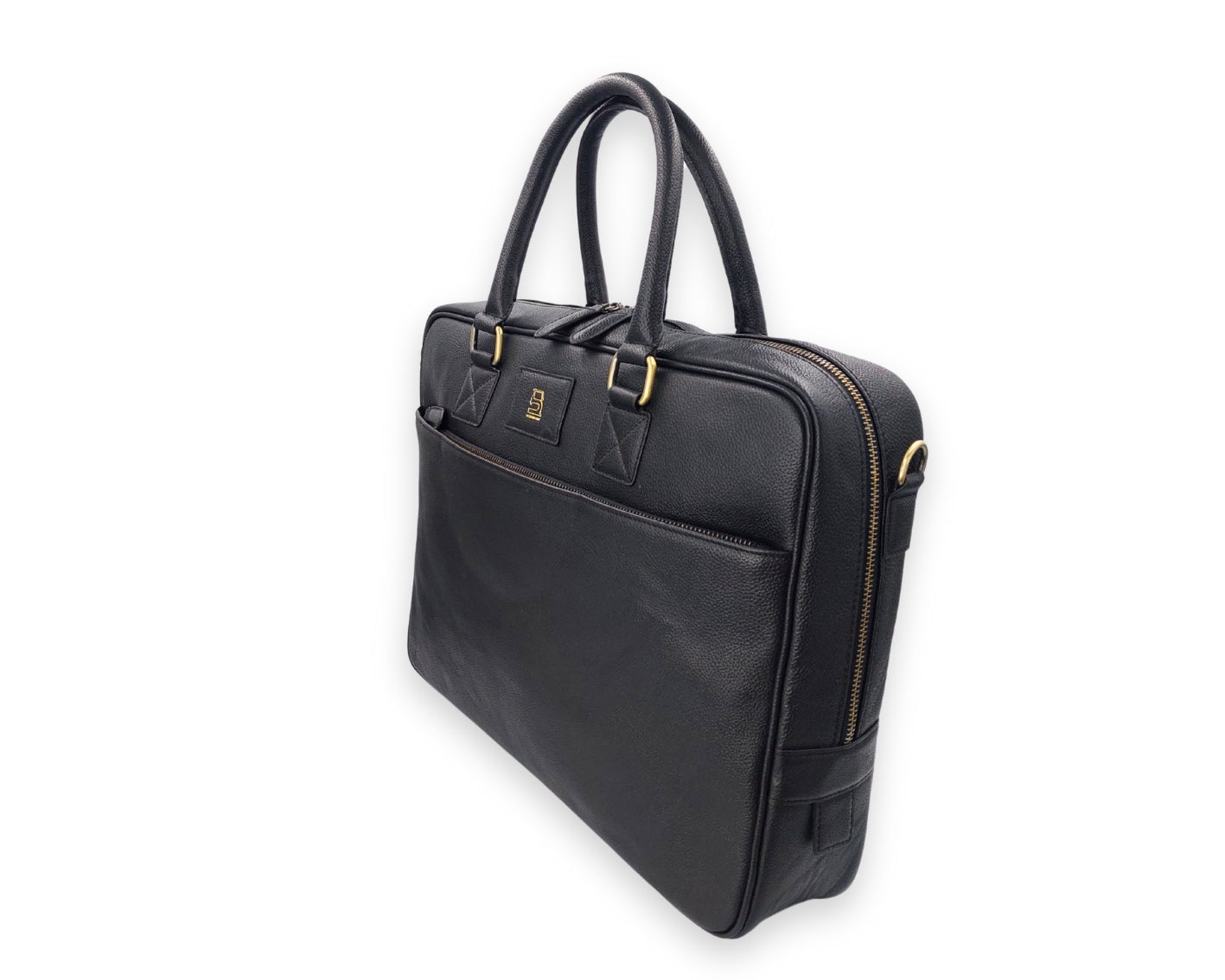 Stride Leather Laptop Bag - Black