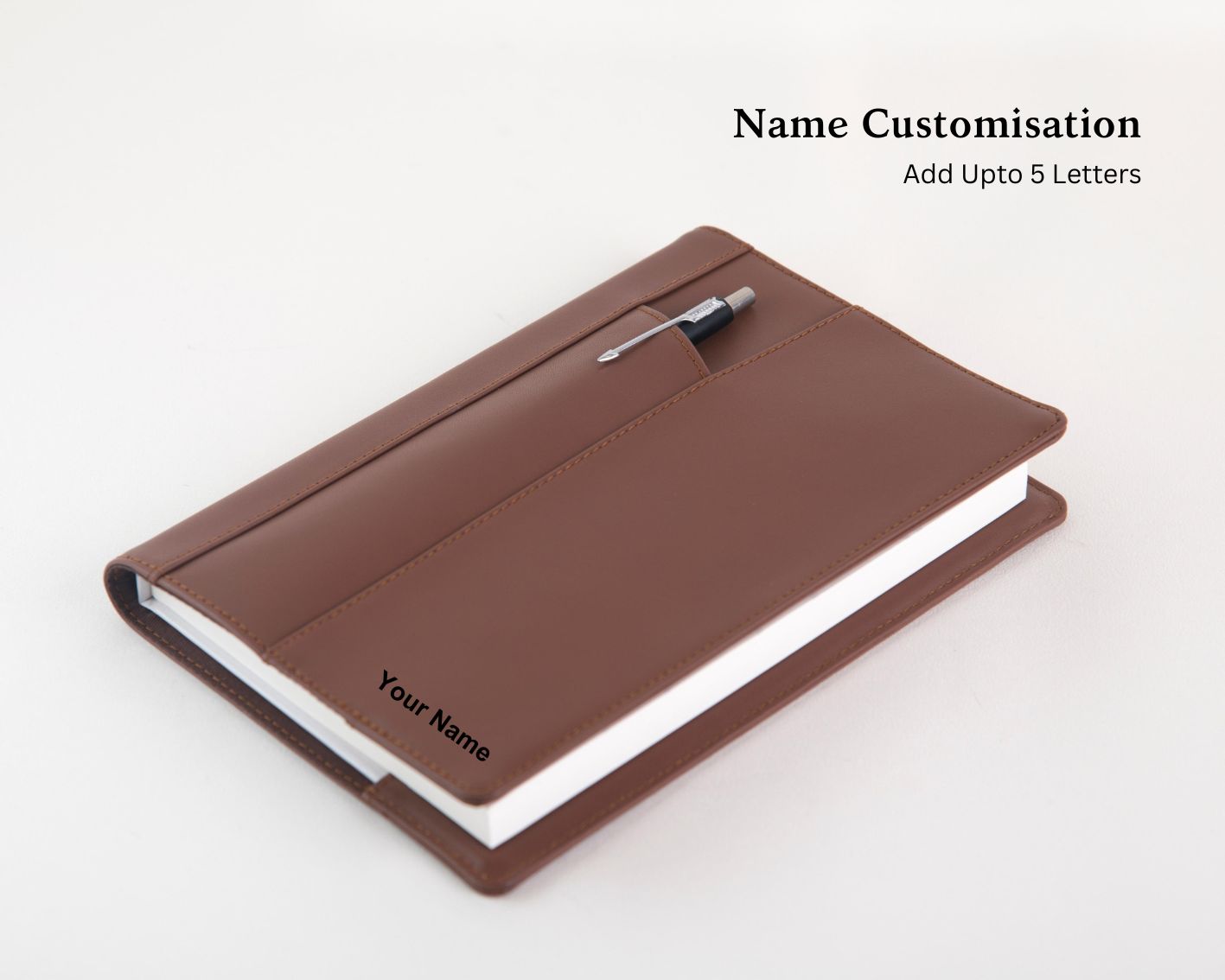 Enfold Leather Diary - Tan (With your Name Customisation)