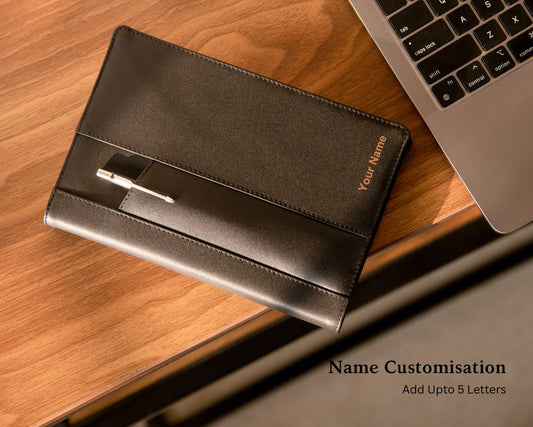 Enfold Leather Diary - Black (With your Name Customisation)