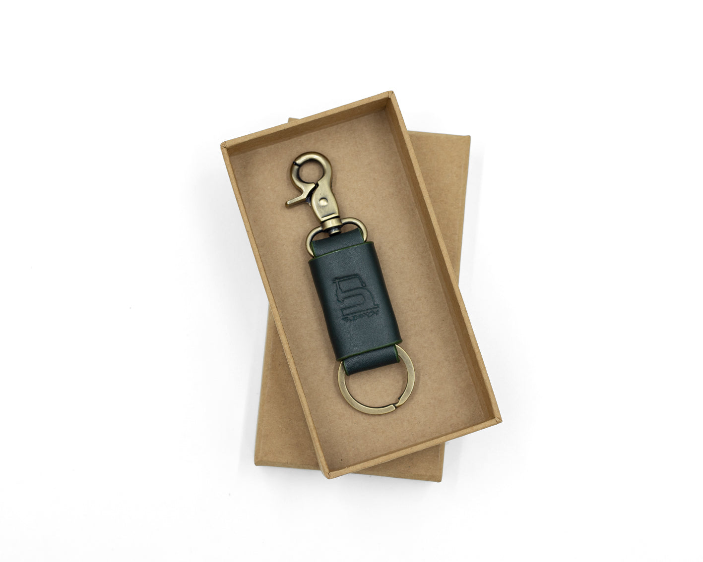 Leather Key Loop - Army Green