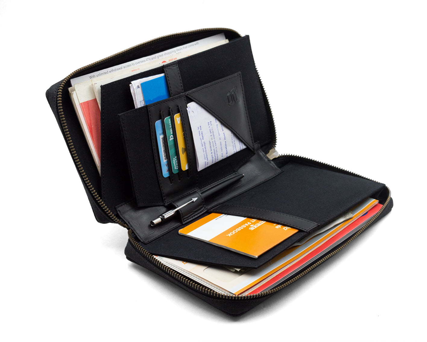 Bank Organiser - Black - The Leather Chef