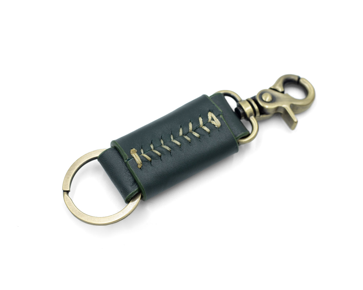 Leather Key Loop - Army Green